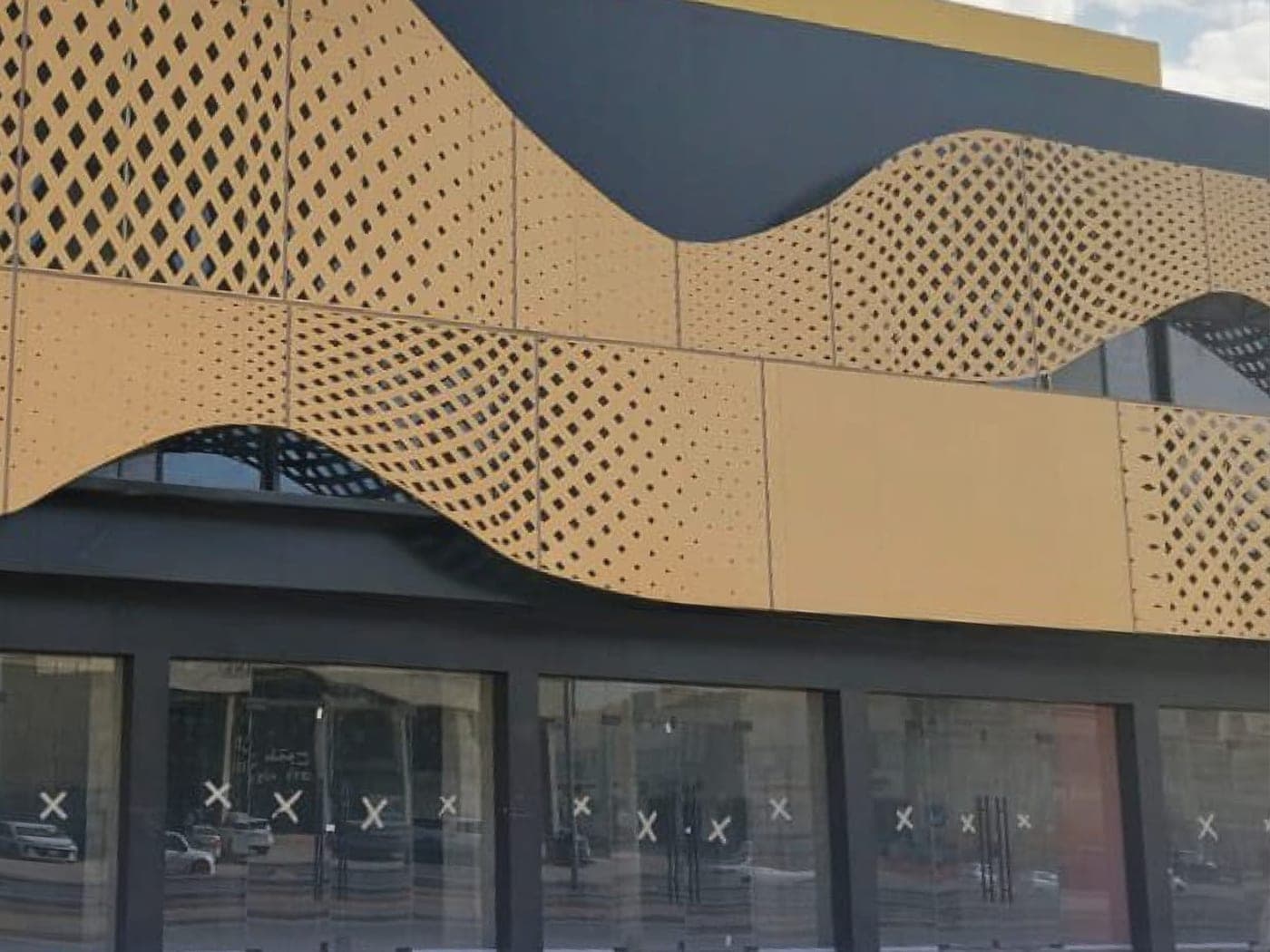 Perforated aluminum composite cladding facade in Riyadh
